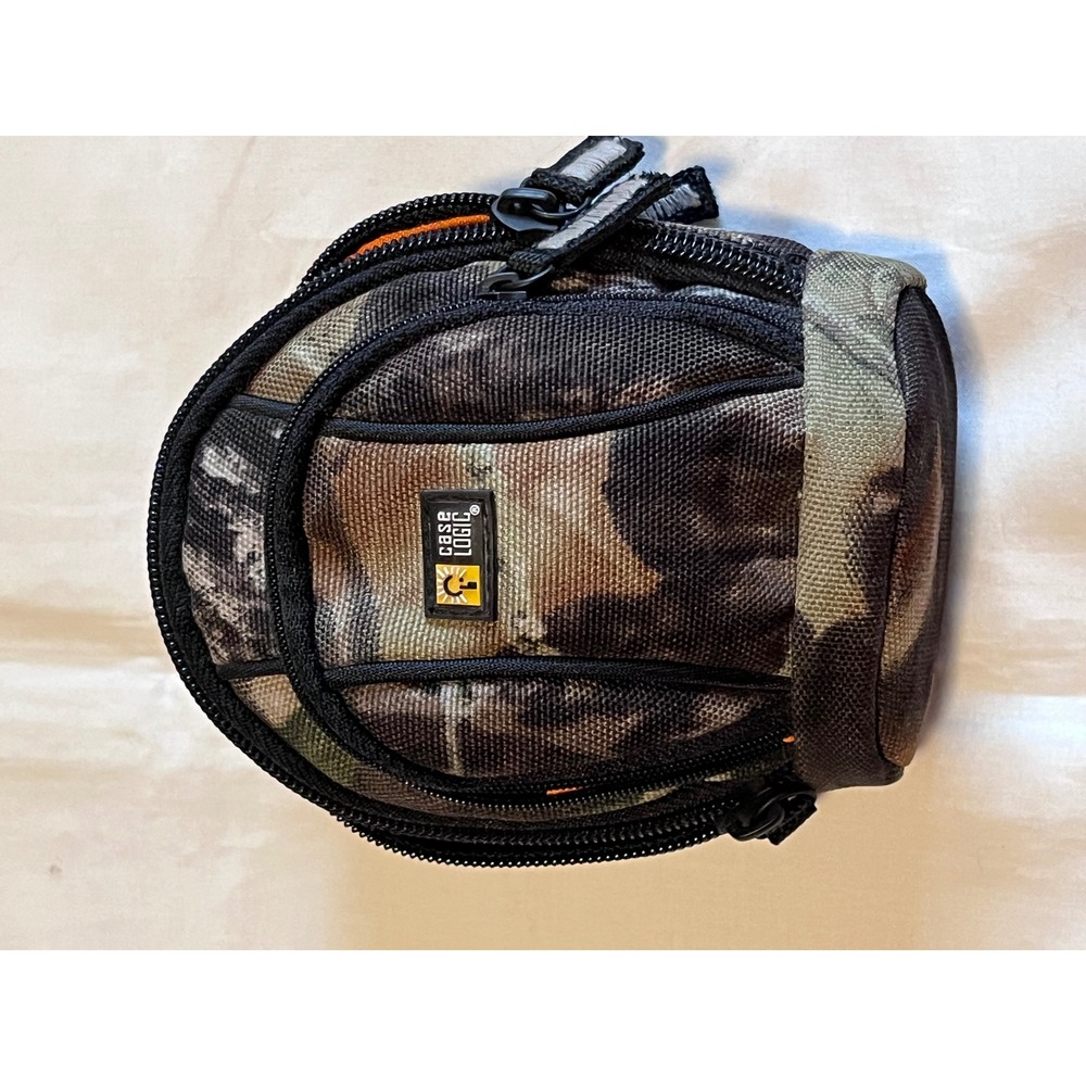 Case Logic Camouflage Padded Camera Pouch Case with Belt Loop Orange Interior
